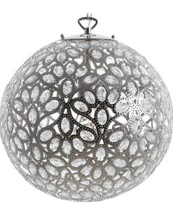 Hangeleuchte Nickel Blumenmuster Kugelform Volta