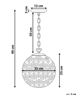 Hangeleuchte Nickel Blumenmuster Kugelform Volta