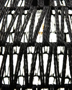 Hangeleuchte Papiergeflecht Schwarz Tropfenform Molopo