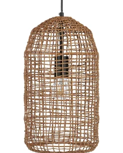 Hangeleuchte Papiergeflecht Braun Gitter Lucite