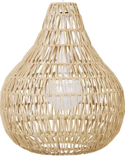 Hangeleuchte Papiergeflecht Sandbeige Tropfenform Molopo