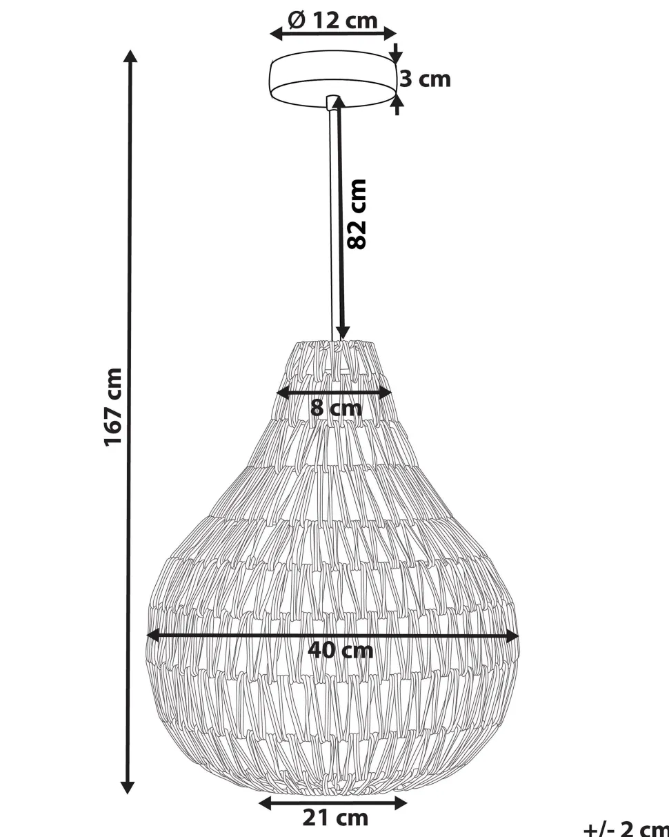 Hangeleuchte Papiergeflecht Sandbeige Tropfenform Molopo