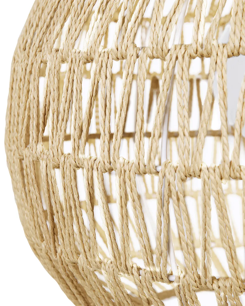 Hangeleuchte Papiergeflecht Sandbeige Tropfenform Molopo