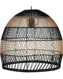 Hangeleuchte Rattan Naturlich / Schwarz Rund Bumi