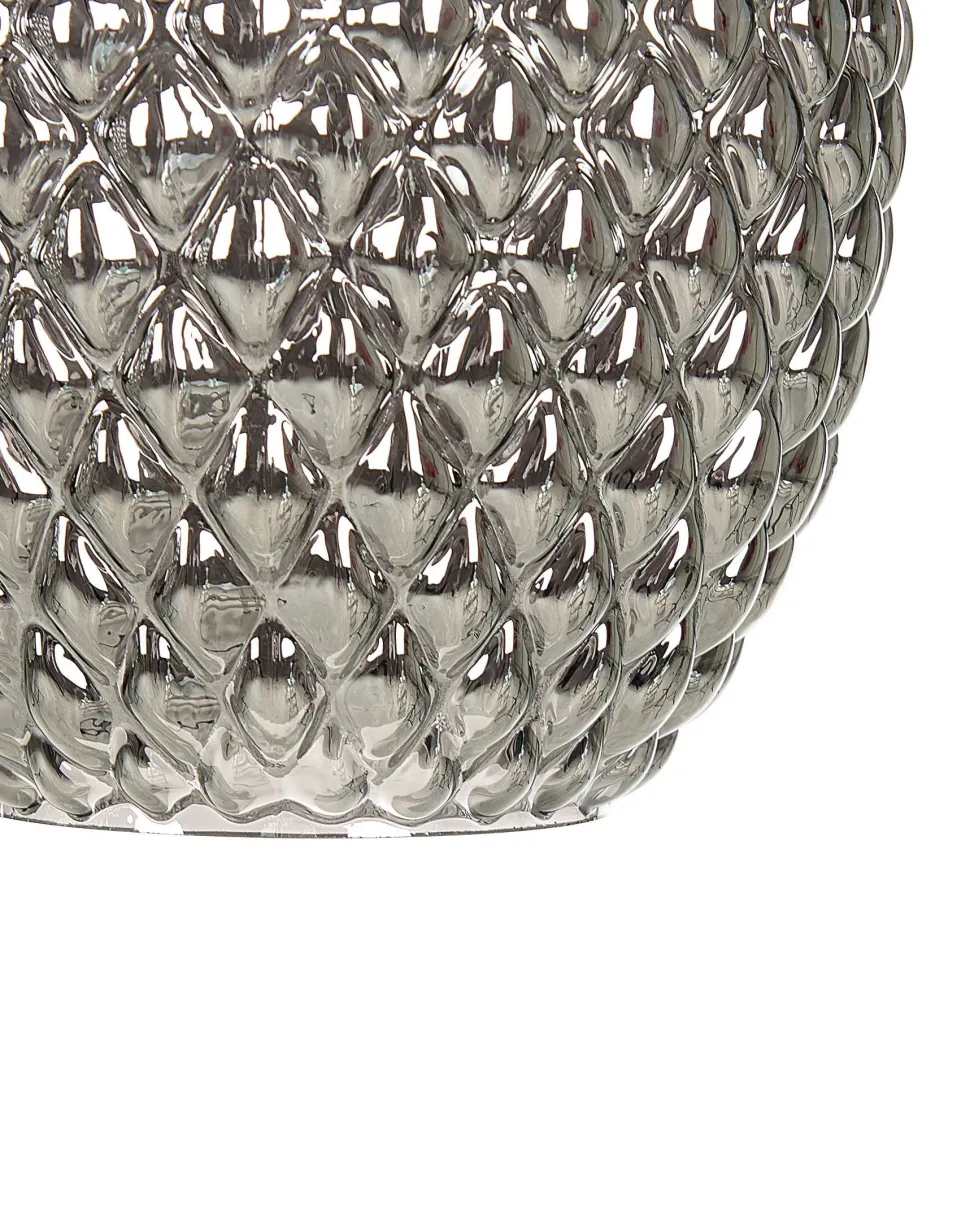 Hangeleuchte Rauchglas Grau 4-Flammig Kegelform Sherry