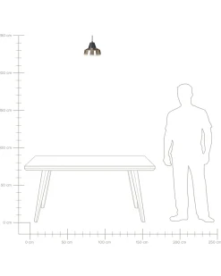 Hangeleuchte Rauchglas Schwarz / Gold Glockenform Talparo
