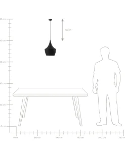 Hangeleuchte Schwarz / Gold Glockenform Fraser