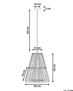 Hangeleuchte Schwarz / Heller Holzfarbton Kegelform Cavalla