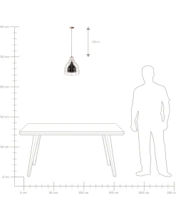 Hangeleuchte Schwarz / Kupfer Glockenform Tresa