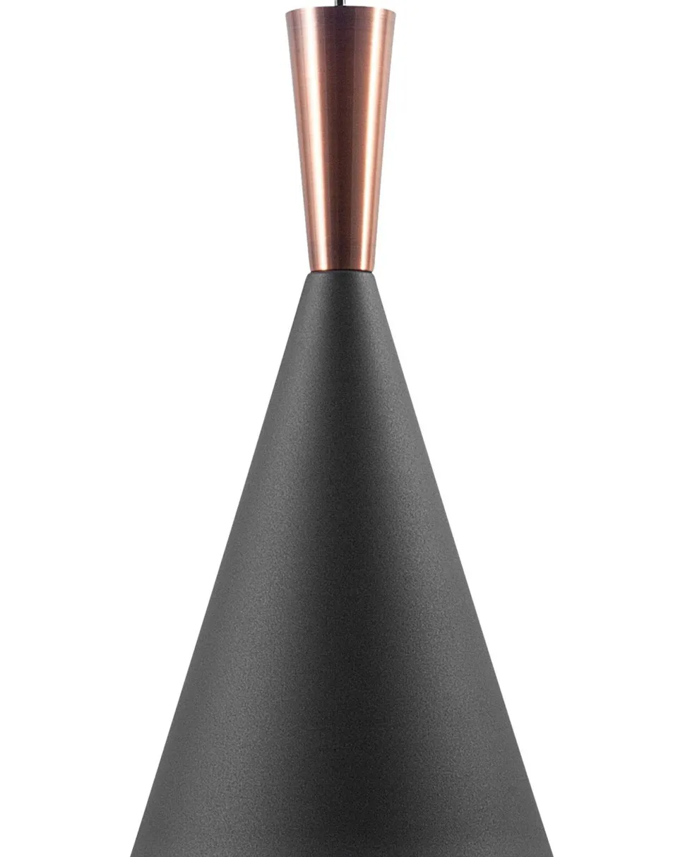 Hangeleuchte Schwarz / Kupfer Kegelform Tagus