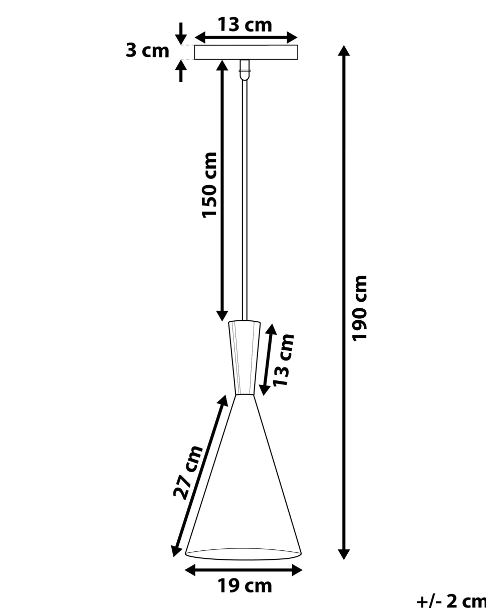 Hangeleuchte Schwarz / Kupfer Kegelform Tagus
