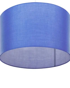Hangeleuchte Stoff Blau Trommelform Rund Dulce