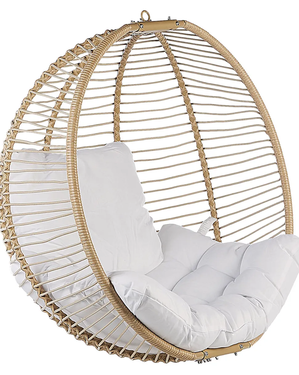 Hangesessel Mit Gestell 98 X 100 Cm Flechtseil Beige Arco