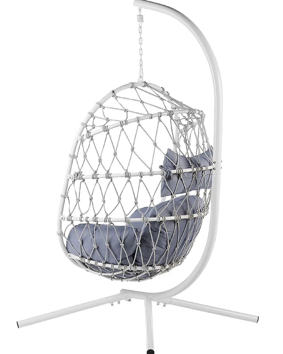 Hangesessel Mit Gestell 100 X 108 Cm Flechtseil Weis Adria
