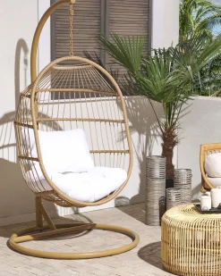 Hangesessel Mit Gestell O 102 Cm Rattan / Flechtseil Naturlich Alba