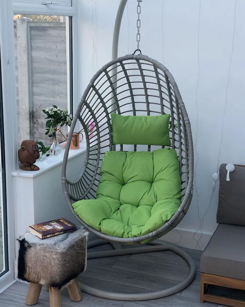 Hangesessel Mit Gestell O 96 Cm Rattan Taupe Arpino