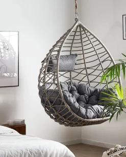 Hangesessel Mit Gestell O 97 Cm Rattan Grau Arsita