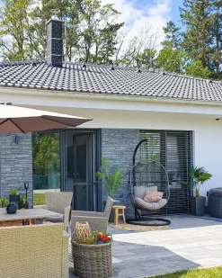 Hangesessel Mit Gestell O 102 Cm Rattan / Flechtseil Schwarz Alba