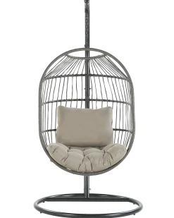 Hangesessel Mit Gestell O 102 Cm Rattan / Flechtseil Schwarz Alba