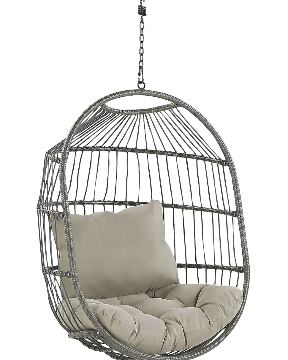 Hangesessel Mit Gestell O 102 Cm Rattan / Flechtseil Schwarz Alba
