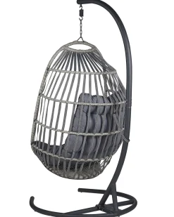 Hangesessel Mit Gestell O 105 Cm Rattan Dunkelgrau Sesia
