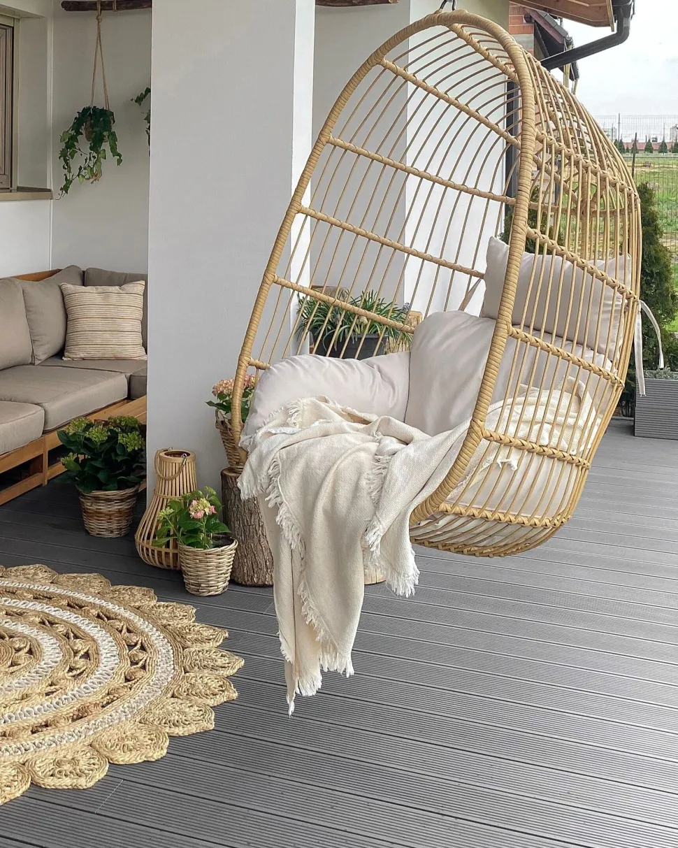 Hangesessel Mit Gestell O 97 Cm Rattan Naturlich Casoli