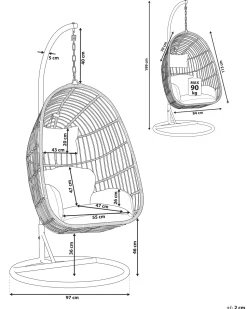 Hangesessel Mit Gestell O 97 Cm Rattan Naturlich Casoli