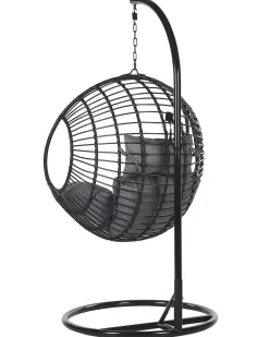 Hangesessel Mit Gestell O 97 Cm Rattan Schwarz Aspio