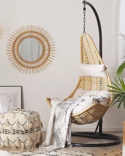 Hangesessel Mit Gestell O 95 Cm Rattan Naturlich Atri Ii