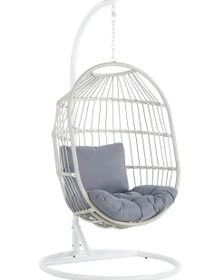 Hangesessel Mit Gestell O 102 Cm Rattan / Flechtseil Weis Alba