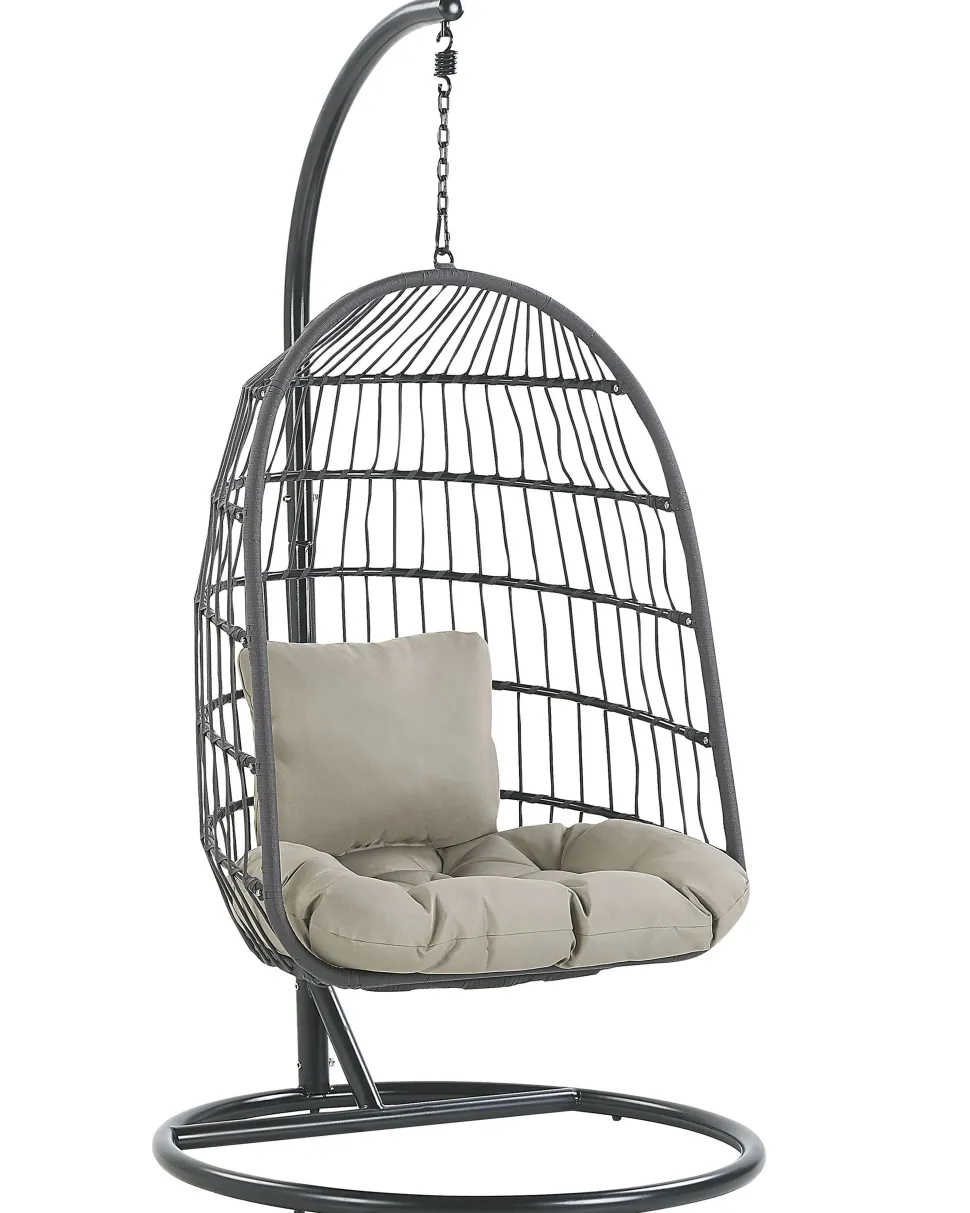 Hangesessel Mit Gestell O 102 Cm Flechtseil Schwarz Allera