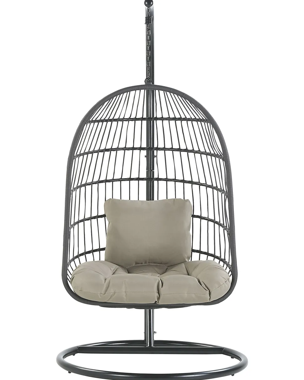 Hangesessel Mit Gestell O 102 Cm Flechtseil Schwarz Allera