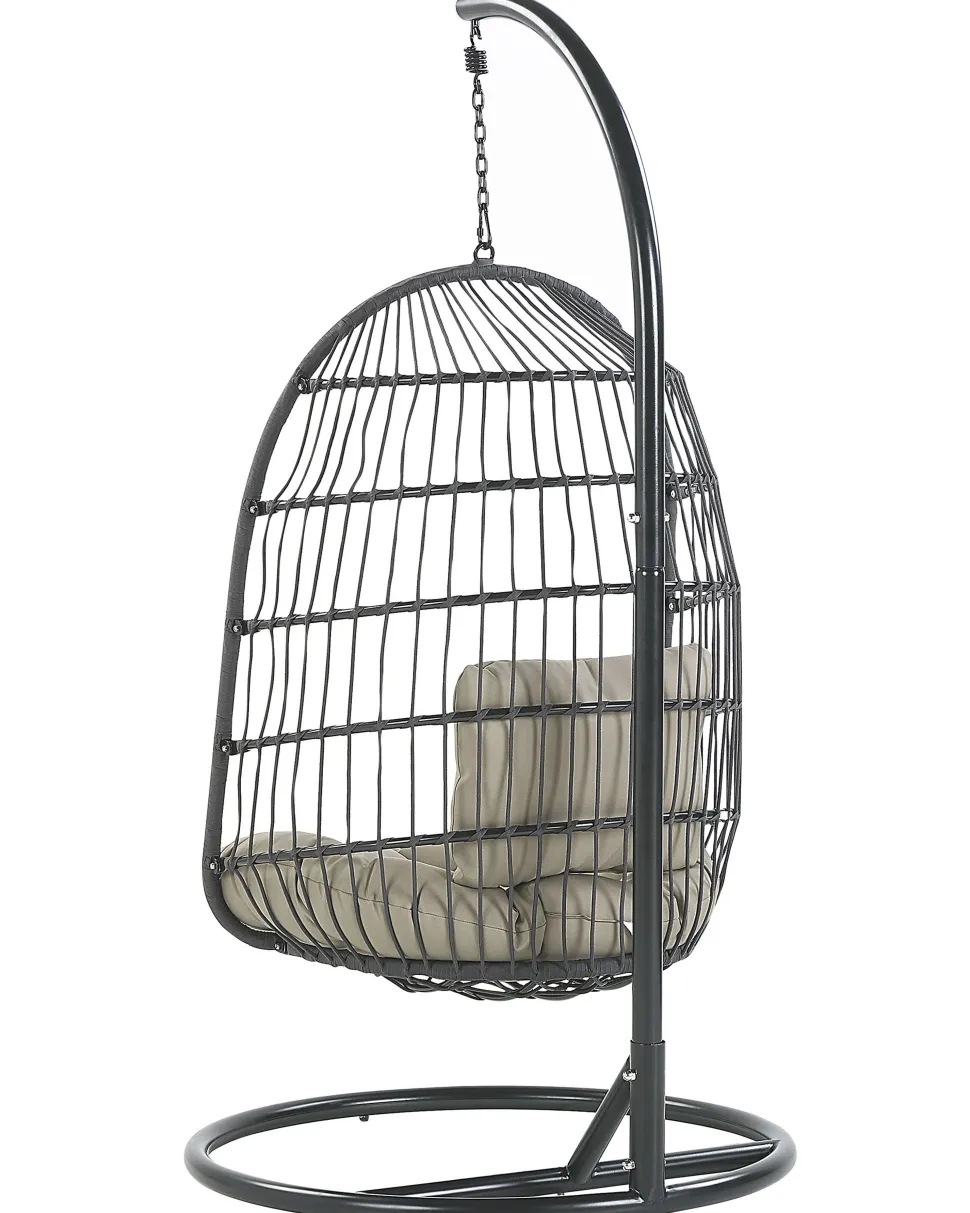 Hangesessel Mit Gestell O 102 Cm Flechtseil Schwarz Allera