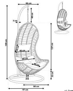 Hangesessel Mit Gestell O 97 Cm Rattan Naturlich Pineto