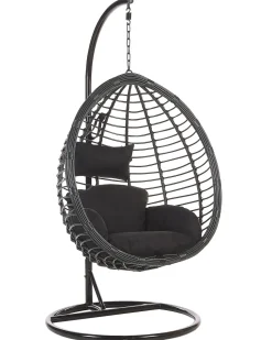 Hangesessel Mit Gestell Rattan Schwarz O 97 Cm Tollo