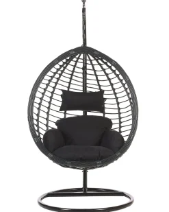 Hangesessel Mit Gestell Rattan Schwarz O 97 Cm Tollo