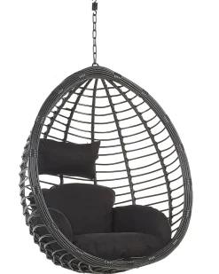 Hangesessel Mit Gestell Rattan Schwarz O 97 Cm Tollo