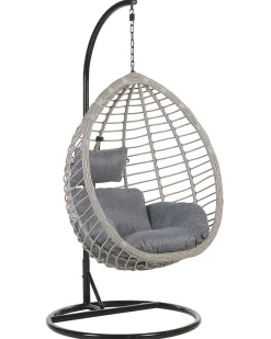Hangesessel Mit Gestell Rattan Grau O 97 Cm Tollo