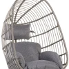 Hangesessel Rattan Grau Mit Sitzkissen Casoli