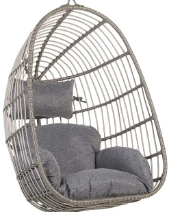 Hangesessel Rattan Grau Mit Sitzkissen Casoli