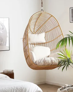 Hangesessel Rattan Naturlich / Beige Mit Sitzkissen Casoli