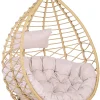 Hangesessel Rattan Naturlich / Beige O 97 Cm Mit Sitzkissen Arsita