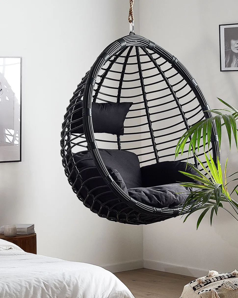 Hangesessel Rattan Schwarz O 106 Cm Tollo
