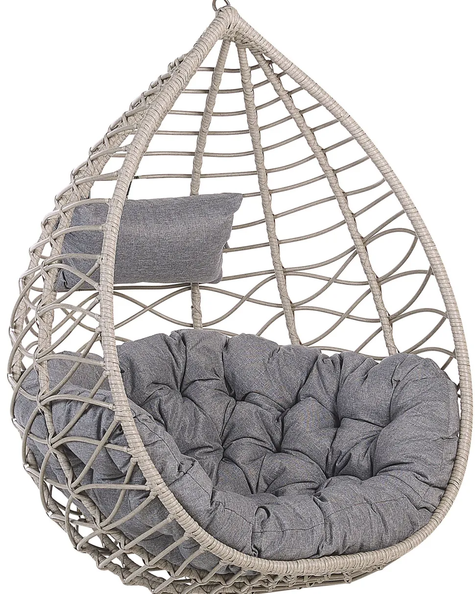 Hangesessel Rattan Taupe / Grau O 97 Cm Mit Sitzkissen Arsita