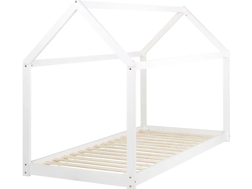 Hausbett Holz Weis 90 X 200 Cm Kinder Tosse