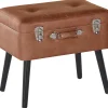 Hocker Braun Kunstleder Mallard