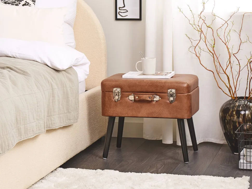 Hocker Braun Kunstleder Mallard