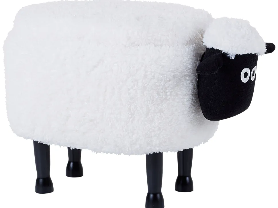 Hocker Felloptik Mit Stauraum Weis Schafhocker Sheep