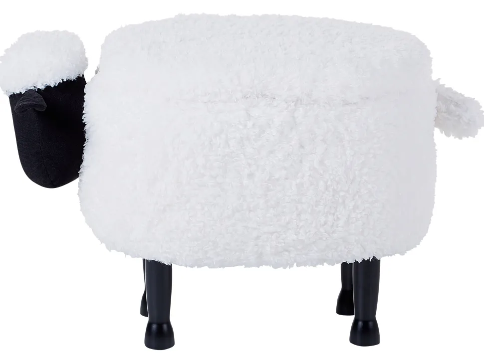 Hocker Felloptik Mit Stauraum Weis Schafhocker Sheep