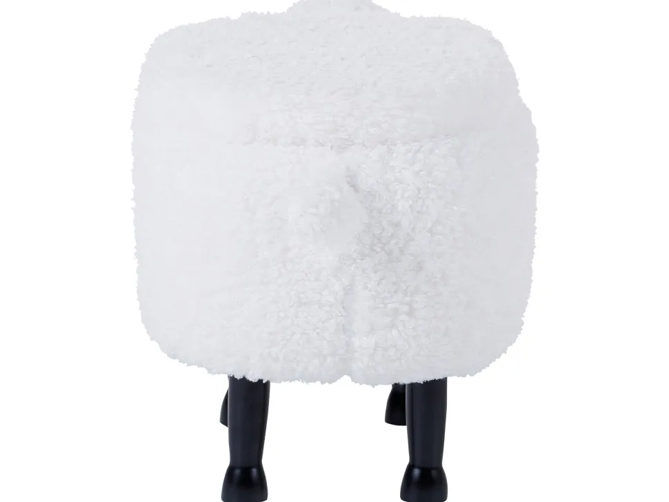 Hocker Felloptik Mit Stauraum Weis Schafhocker Sheep